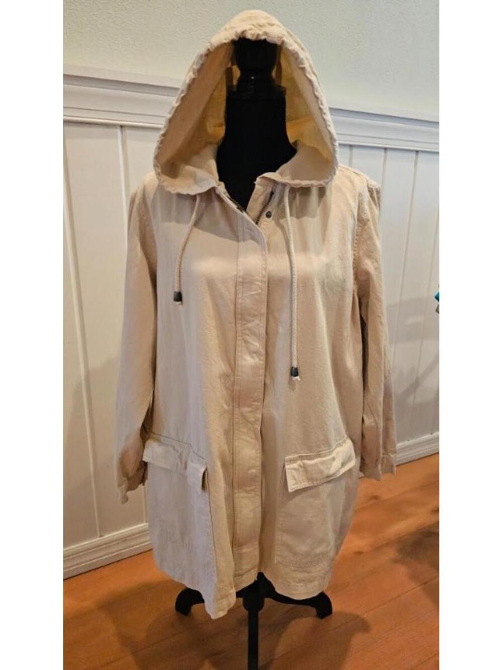 Woman Within Tan Anorak Trench Coat Size 18-20